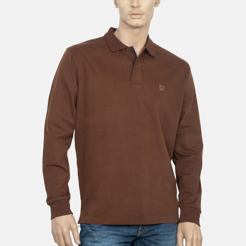 andriki-mplouza-polo-makrimaniki-dark-tan-2790co6