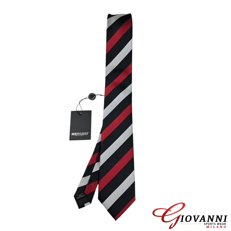 236026-107077-5021 Elegant Striped Tie with Satin Finish - Image 1