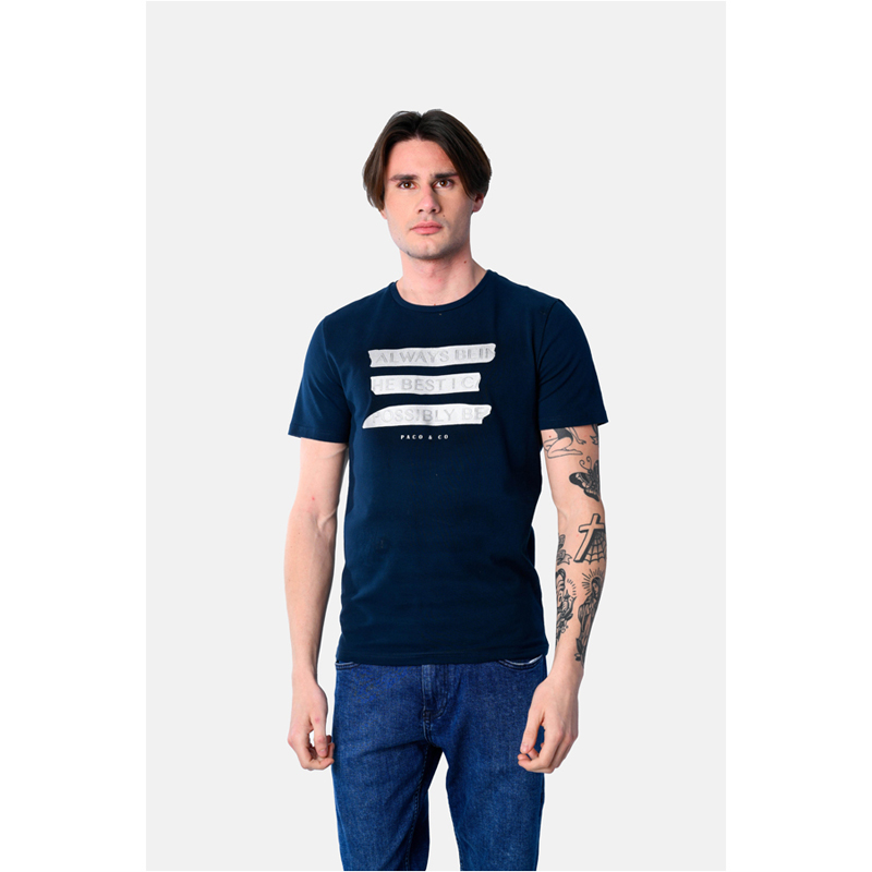 2531006_01 Ανδρικό t-shirt με στάμπα torn tape - Image 1