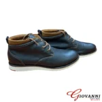 Leather Ankle Boots with Embossed Texture