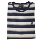 Men's Striped T-Shirt with Embroidered Logo