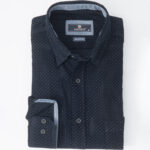 Shirt with micro pattern Dark Blue