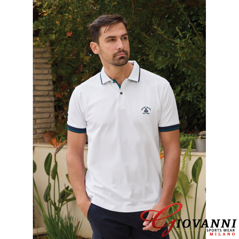 2831-co7 Ανδρική Polo μπλούζα White - Image 1