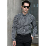 Shirt Striped Slim Fit Shirt Black-Grey