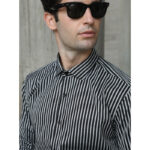 Shirt Striped Slim Fit Shirt Black-Grey - Image 2