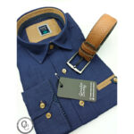 Men's shirt with tabby details blue