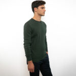 Blouse Knitted O-Neck Green - Image 2