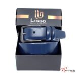 Blue Leather Belt 3.5 cm