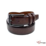 Brown Leather Belt 3.5 cm - Image 2