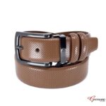 Embossed Tan Leather Belt - Image 2