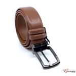 Embossed Tan Leather Belt - Image 3