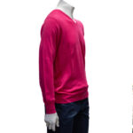 Μπλούζα Πλεκτή V-Neck Φούξια - Image 2