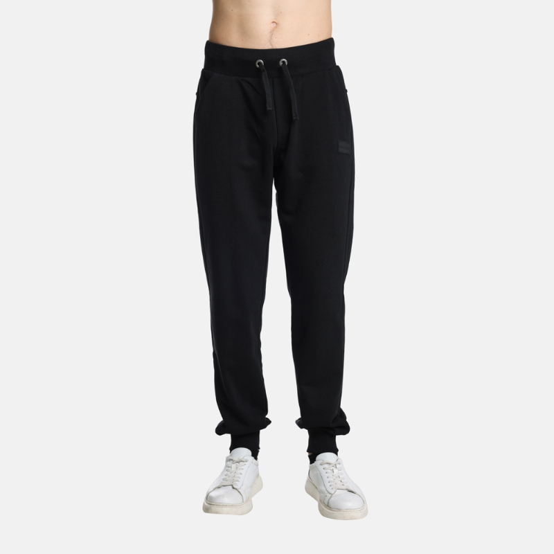 andriki-forma-me-basic-kordoni-mavri-2481855_01 Men's Basic Sweatpants With Drawstring Black - Image 1