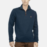 Men's Knitted Blouse With Zipper Blue