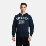 Men's Hooded Jacket With Hood and Stampa Dark Blue