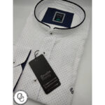 Comfort Fit Shirt With Mao Collar White
