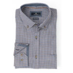 Men's Cotton Shirt Plaid Blue-Dark Blue