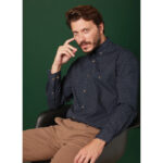 Men's Cotton Shirt With Design Black - Image 3
