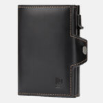Leather Wallet With Card Mechanism Black