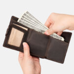 Leather Wallet With Card Lifting Mechanism Brown - Image 3