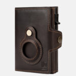 Leather Wallet With Air Tag Wallet Brown
