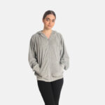 Women's Hooded Cardigan with Glitter Print Grey