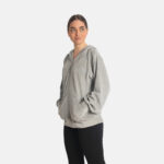 Women's Hooded Cardigan with Glitter Print Grey - Image 2