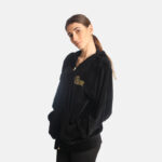 Women's Hooded Cardigan with Glitter Print Black - Image 2