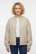 Women’s Casual Zip-Up Bomber Jacket - Image 2