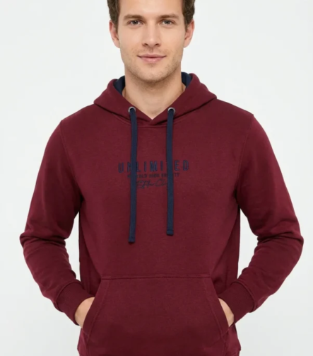 Casual Ανδρικό Hoodie με Stamp στο Στήθος